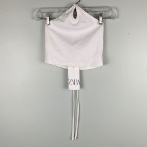 NWT Zara Crop Top w/Keyhole Halter Top